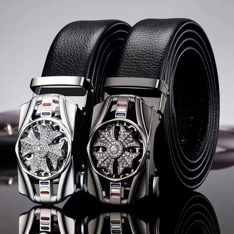 

2022 new style Genuine leather Men Belt Fashion alloy high quality luxury cowhide casual business Automatic Buckle, Black;brown