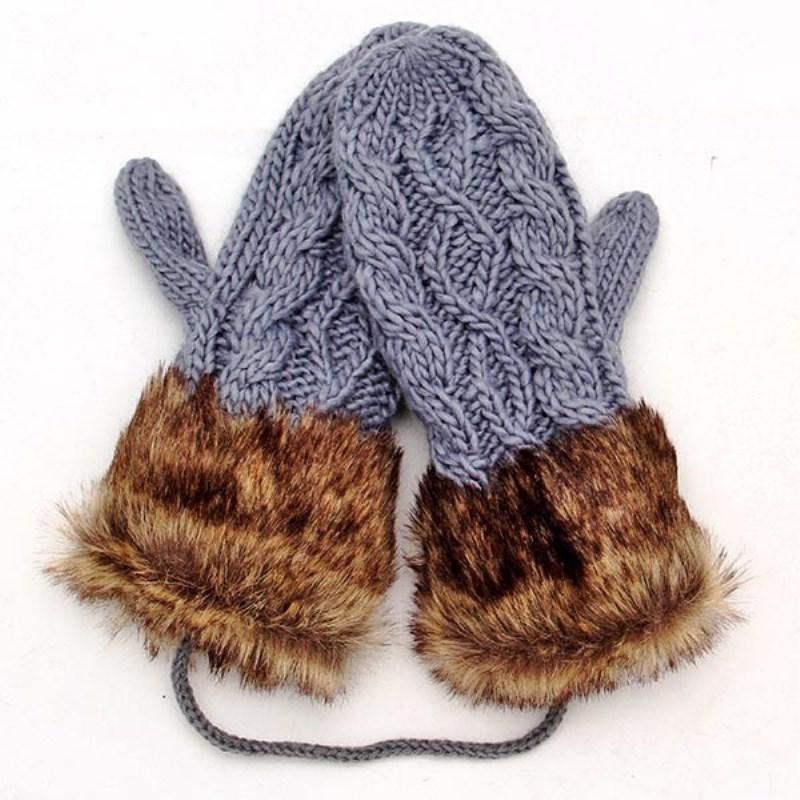 

Cute Ladies Girls Mitten Knitting Halter Wrist Winter Warm Gloves
