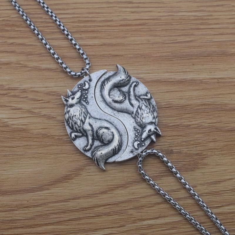 

12pcs Couple animal Jewelry Yin Yang necklace Lovers Sisters Valentine's Gift