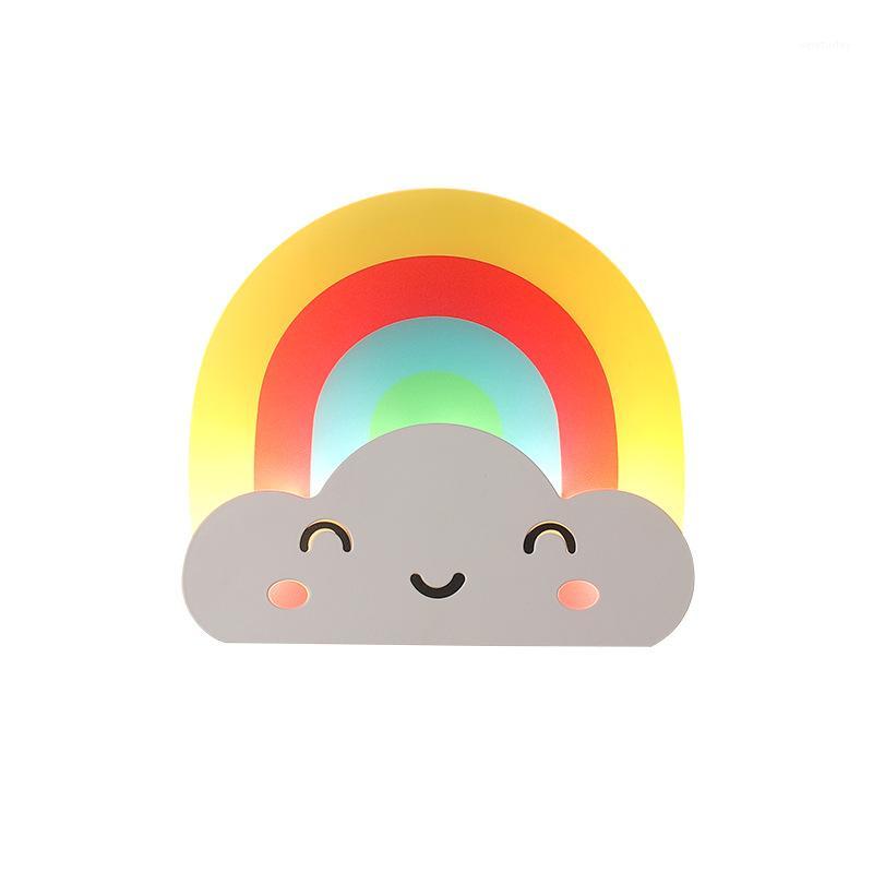 

Modern Children Wall Lamp Acrylic Sconces Metal Heart Chicken Alarm Rainbow Night Light Wall Mount LED Kids Bedroom Lights1