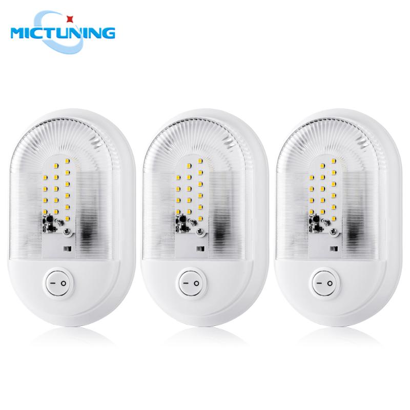 

MICTUNING 3pcs LED RV Ceiling Single Dome Lights DC10-24V White Lamp Fixture RV Interior Lighting with Switch for Trailer Camper, As pic