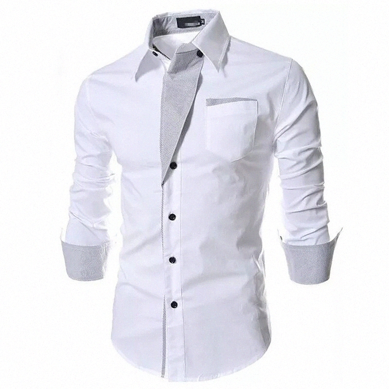 Men's Shirt Color Block Collar Street Daily Button-Down Long Sleeve Tops Cotton Business Simple Casual Comfortable Wine White Black f7zc#