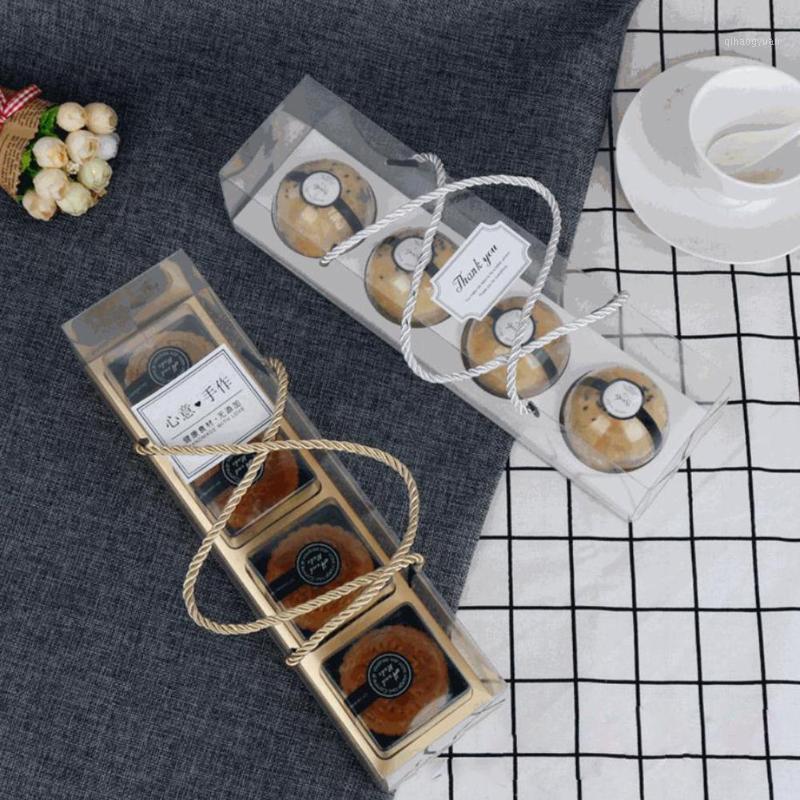 

10Pcs Portable Transparent Cake Cupcake Roll Boxes With Handle PET Packaging Dessert Container Holder Party Packing Gift Box1
