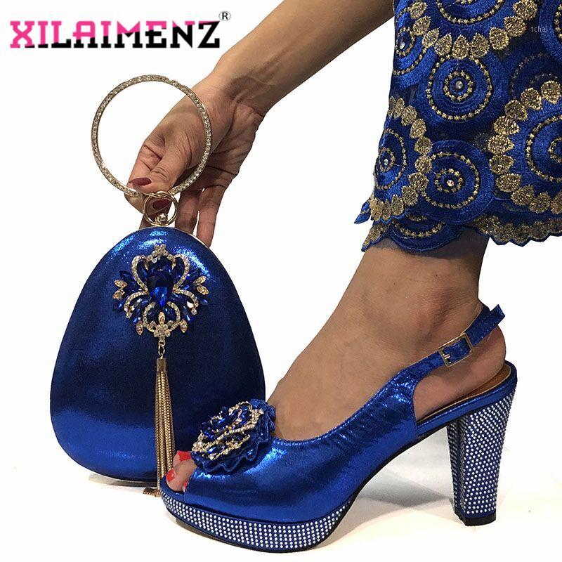 

Wedding Shoes And Bag Set Latest Mature Style Women Pumps Shoes And Bag To Match Set For Party in Royal Blue Color1, Red