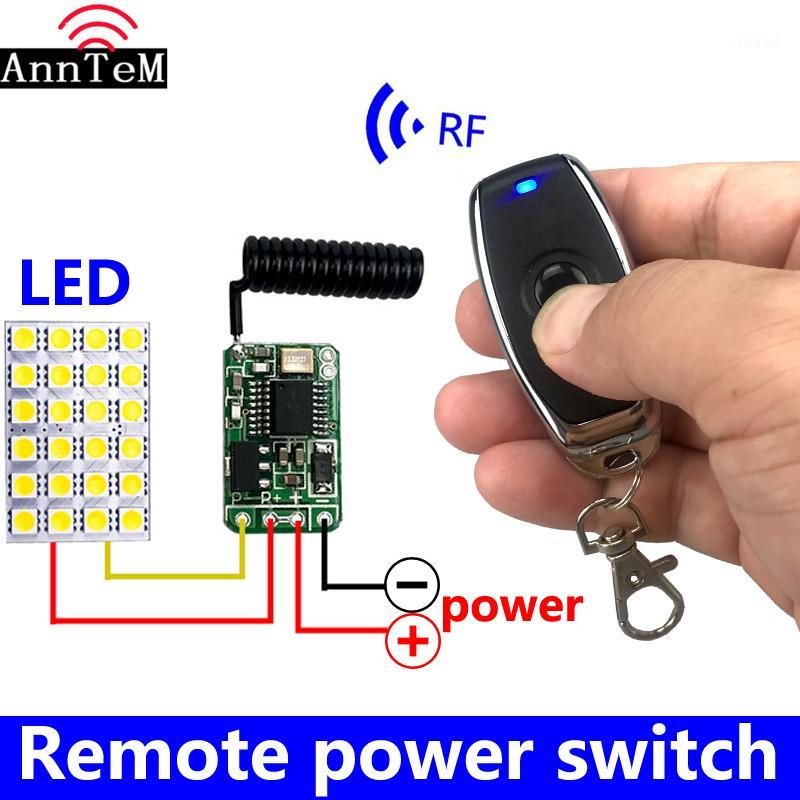 

wireless remote control switch Mini small 433mhz rf transmitter receiver 3.7v 5v 6v 9v 12 Battery power circuit micro Controller1
