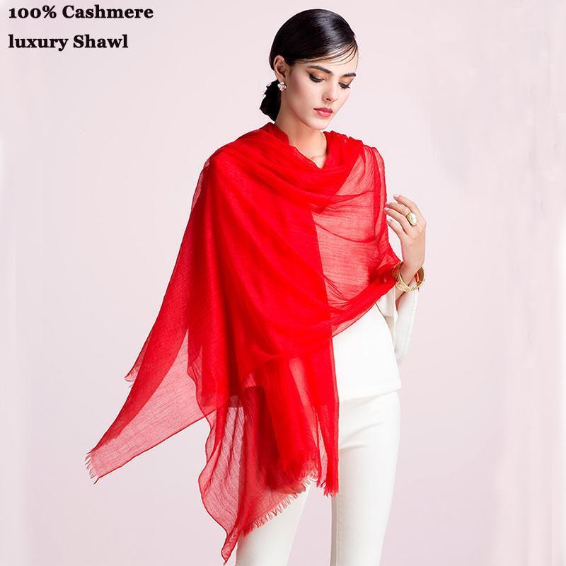 

100% Cashmere Scarf Women Fashion Soft Warm Large Long thin solid summer autumn winter beautiful Scarf1