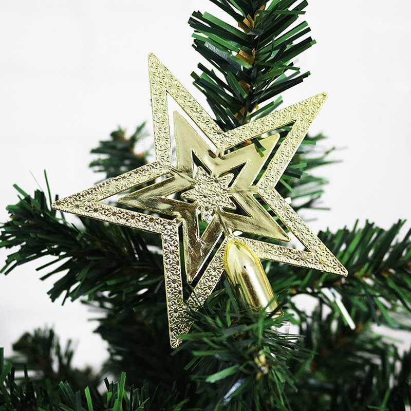 

Gold Star Christmas Tree Top Star 3D Five-point Christmas Home Table Topper Xmas Decoration Merry1
