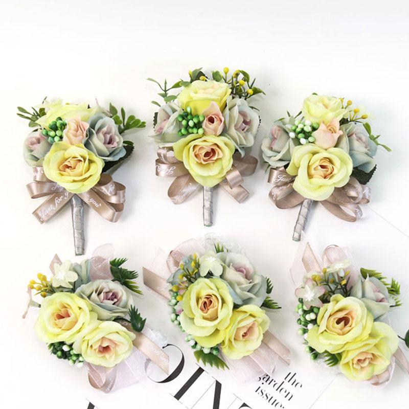 

Bride Bouquets Groom Boutonniere Wedding Flower for Wedding Prom Party JS231, Light pink bouquet