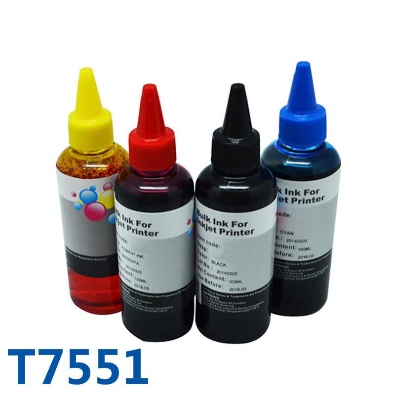 

T7551 Vivid-Colors Printing Dye Refill Ink & Bulk Ciss Ink For Printer For Pro WF-8090/8590/8010/8510 Inkjet Printers
