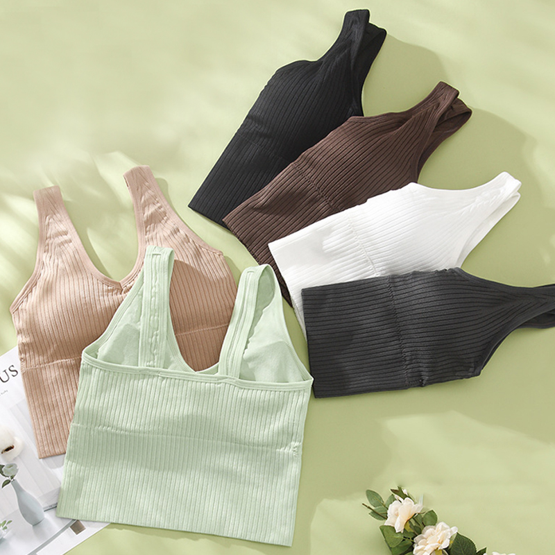 

Women Sexy Crop Tops Sports Seamless BH Lingerie Sports Active Underwear Deep U Back Tank Top Female Comfort Intimates #F