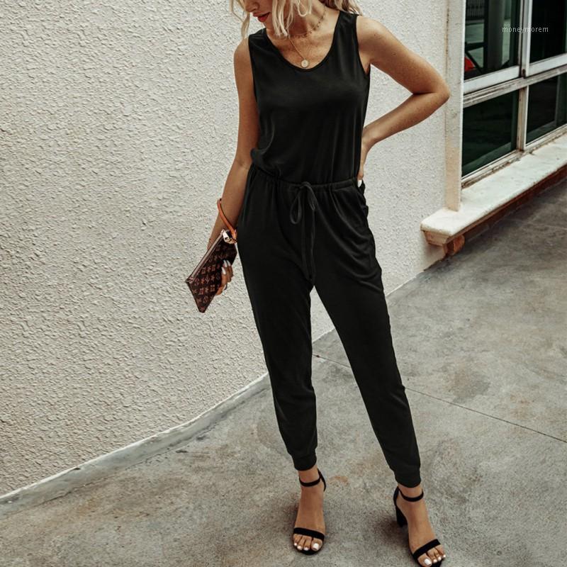 

Women Casual Jumpsuits Bodycon Summer Sexy V Neck Sleeveless Jumpsuit Strappy Romper Black Trousers Playsuit Overalls1