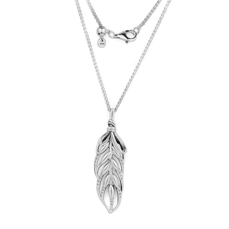 

Floating Grains Necklaces Jewelry Female Long Chain Necklaces for Women 925 Sterling Silver Pendant Jewelry Clear CZ