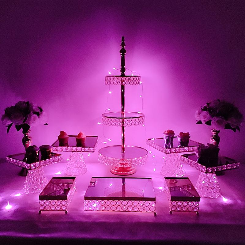 

Other Bakeware 3pcs-9pcs Home Party Display Stand Wedding Decoration Wrought Iron Birthday Tray Dessert Fudge Desktop Afternoon Tea