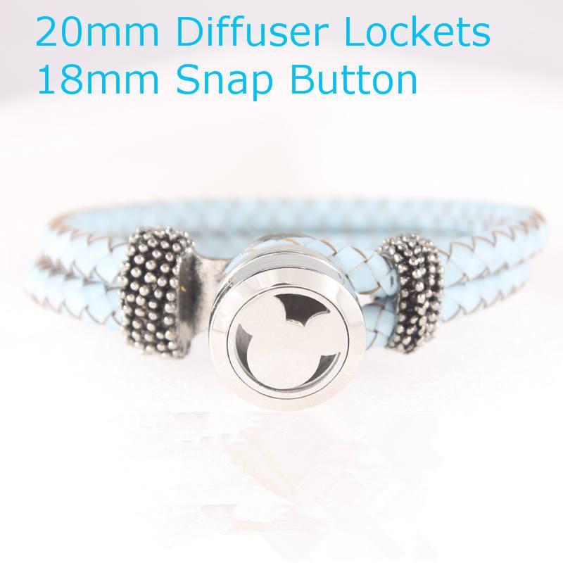 

7 Colors DIY Snap Button Leather Bracelet Love Cat Diffuser Locket Bracelet & Bangles Fit 18mm Snap Button Jewelry Best Gift1