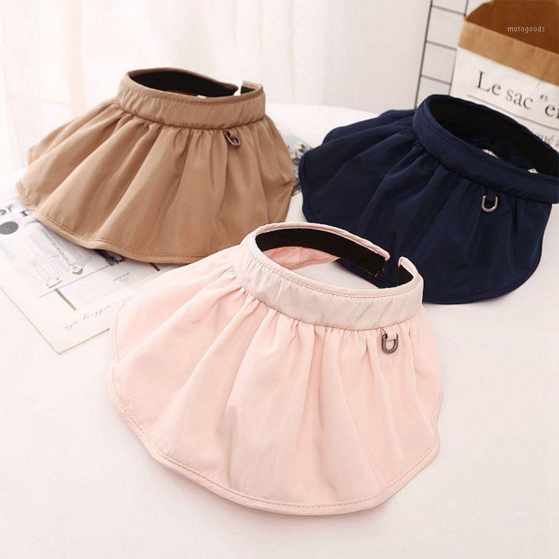 

Women Summer Empty Top Sun Protection Beach Hat Ruffles Shell Shaped Wide Brim Solid Color Foldable Clip-On Peaked Cap1, Pink