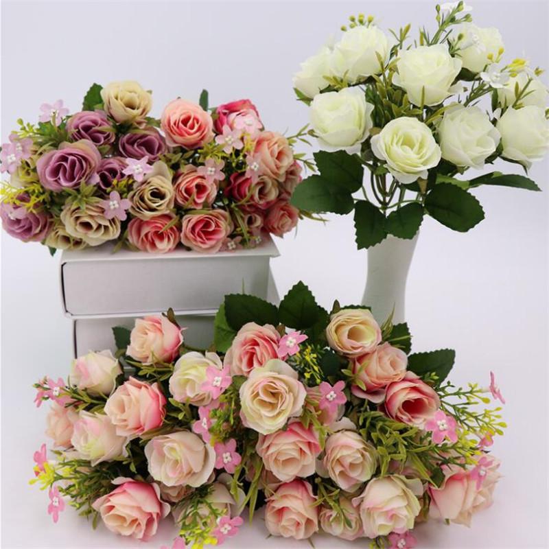 

10Pcs Fake Valentine Rose (10 heads/bunch) 11.81" Length Simulation Roses for Wedding Home Decorative Artificial Flowers, Pink