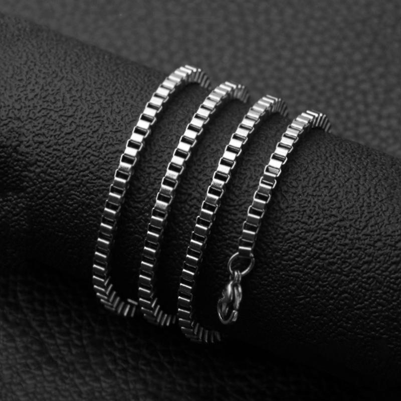 

Fashion titanium steel necklace short box chain stainless steel necklace jewelry chain accessories wholesale