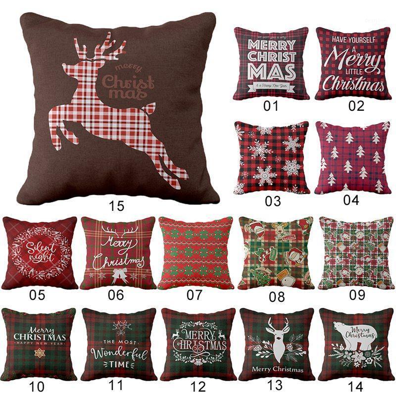 

Christmas Pillowcase Santa Cotton Sofa Car Cushions Home Decoration Christmas Pillow Covers Decorative Linen / Cotton Chair Pillow Case1, H03