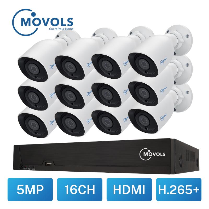 

MOVOLS 5MP Security Camera System 16CH H.265 XVR HD Outdoor Indoor 12x 5MP 2560*1920 HD CCTV Camera video Surveillance kits