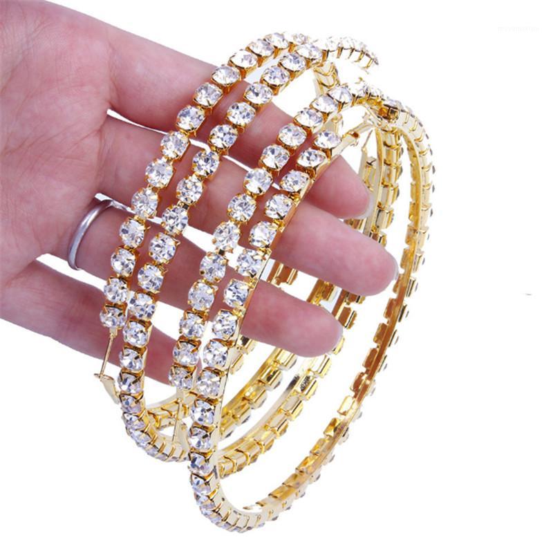

Shiny Rhinestone Big Hoop Earrings Women Fashion Jewelry For Gift Female Round Circle Earrings Round Hoop Earring Women Gift1