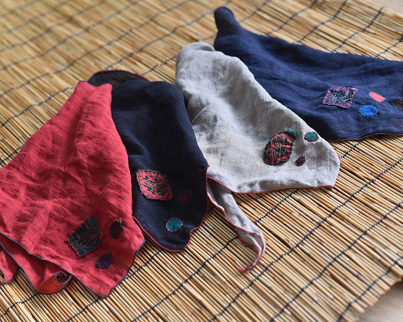 

Scarves Women Patchwork Vintage Linen Scarf Ladies Flax Female 2021 Retro Spliced