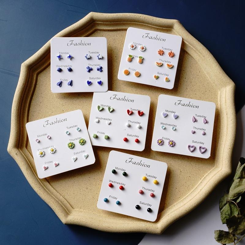 

Stud Fashion Ceramic Gift Earrings Earring For Every Days Sets Jewelry Women #T5