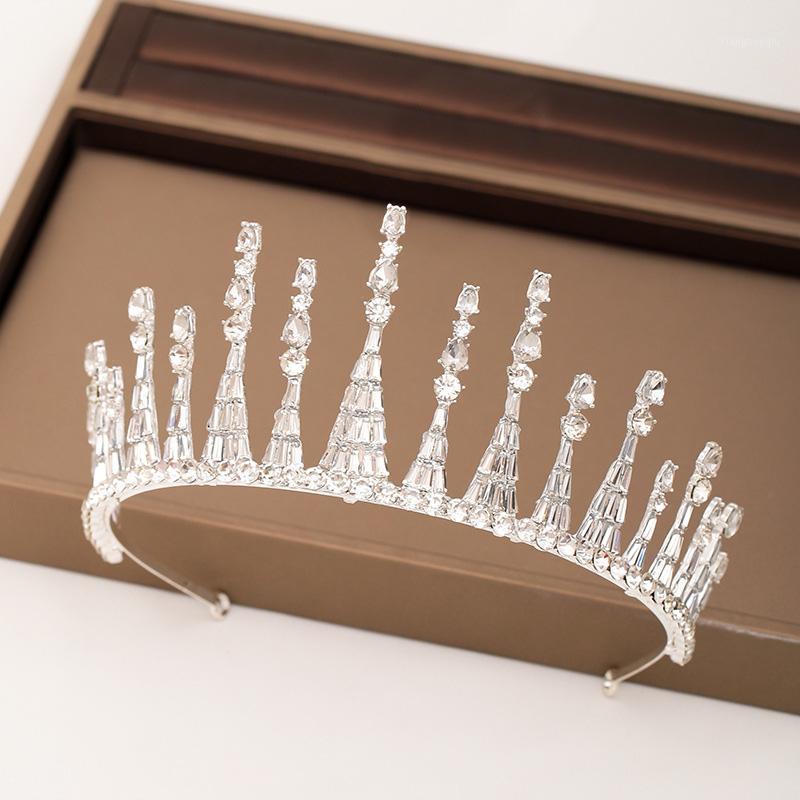 

Silver Color Shining Crystal Wedding Tiara Mujer Crown For Women Bride Noiva Headbands Bridal Hair Jewelry Accessories Clips & Barrettes, Golden;silver