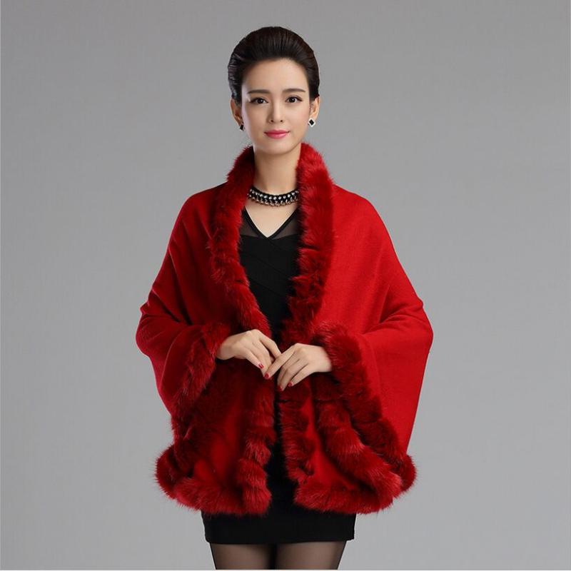 

2020 new Imitation sheep fur knitwear shawl cape autumn winter elegant Cardigan women faux fur coat,5 colour, White
