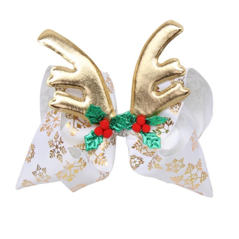 

New Golden Antlers Child Bow Hair Clips Kids Headwear For Women Fashion Hair Pin Barrette Hairpins Girls Accessories, Red