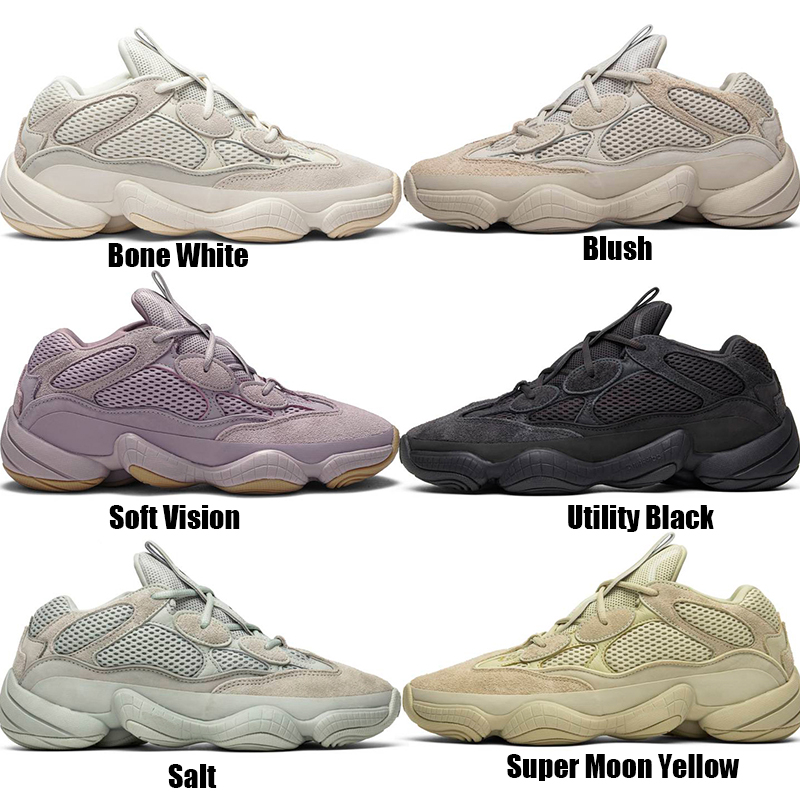 

Kanye West Runner Stone Soft Vision Desert Rat 500 Men Women Running Shoes stylist Salt Super Moon Yellow Blush Bone White Sport Sneakers