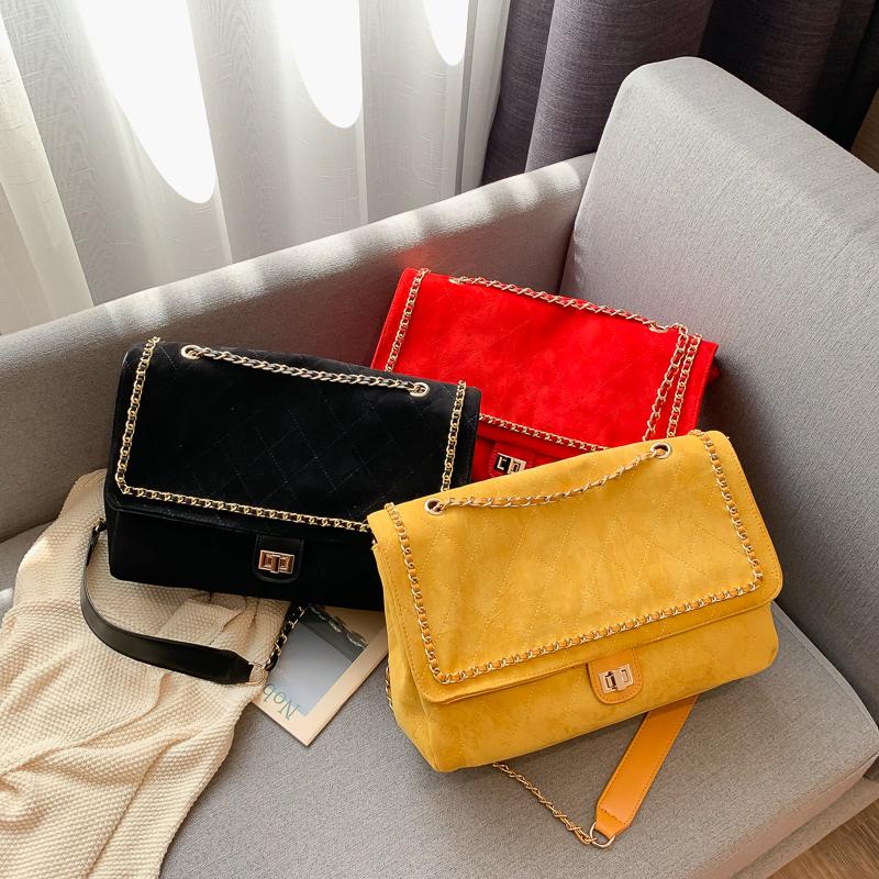 

Chains Women's Crossbody Bags PU Leather Casual Messenger Bags Large Capacity Handbags Cover Shoulder Bag Satchel Large, Updated red