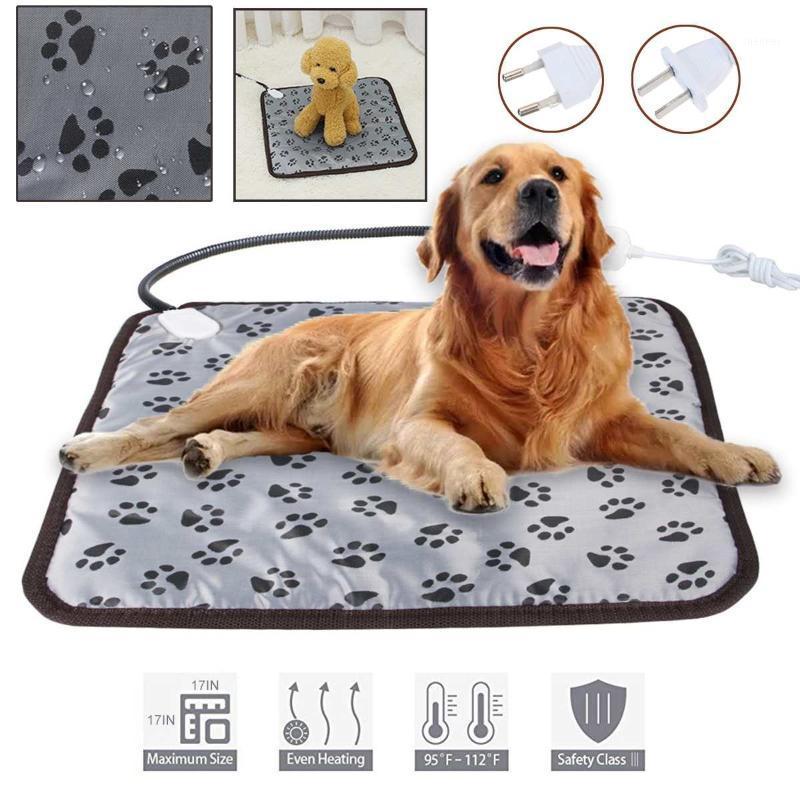 

Pet Dog Cat Winter Warm Electric Heated Pad Mat Carpet For Animals Pet Waterproof Plush Bed Blanket Heater Carpet Heating Pad1