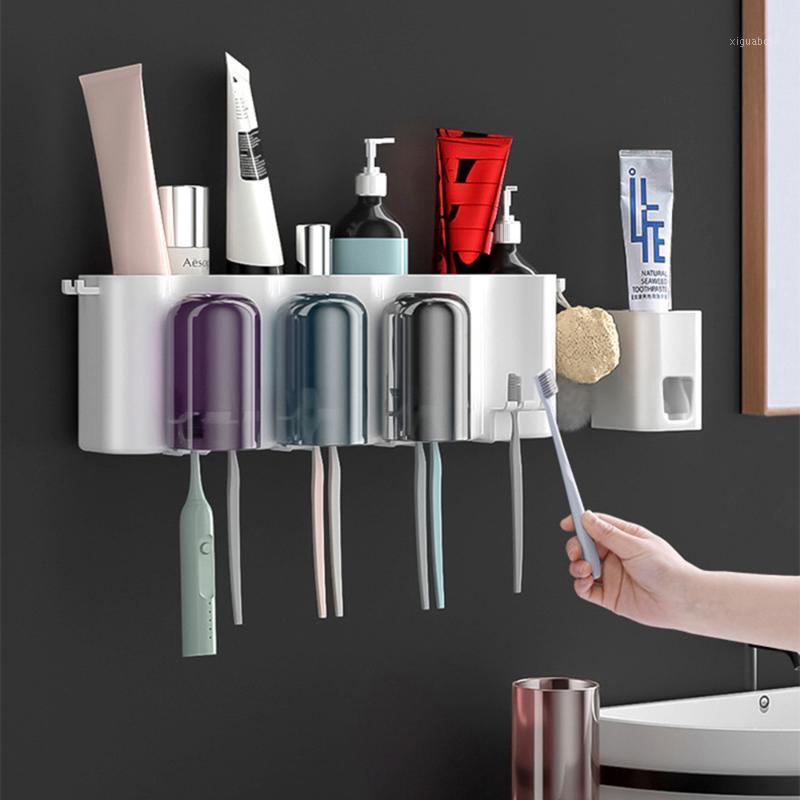 

Bathroom Accessories Toothbrush Holder Bathroom Decor Toothpaste Dispenser Organizer Accessories Set With Cup1