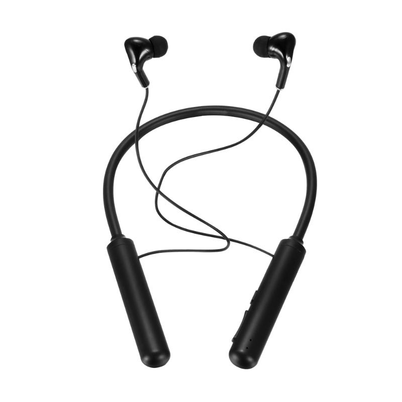 

Wireless Bluetooth 600mAh Earphones Rechargeable Sports Running Headset Sport Earphone Noise Reduction Mic Hanging Neck, Black
