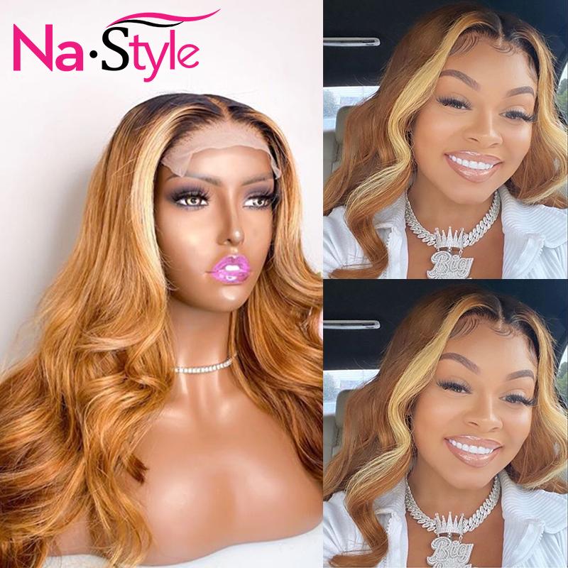 

Colored Human Hair Wigs For Black Women 13x4 Honey Blonde Lace Front Wigs With Baby mbre Body Wave Remy Human 150% Density, As pic