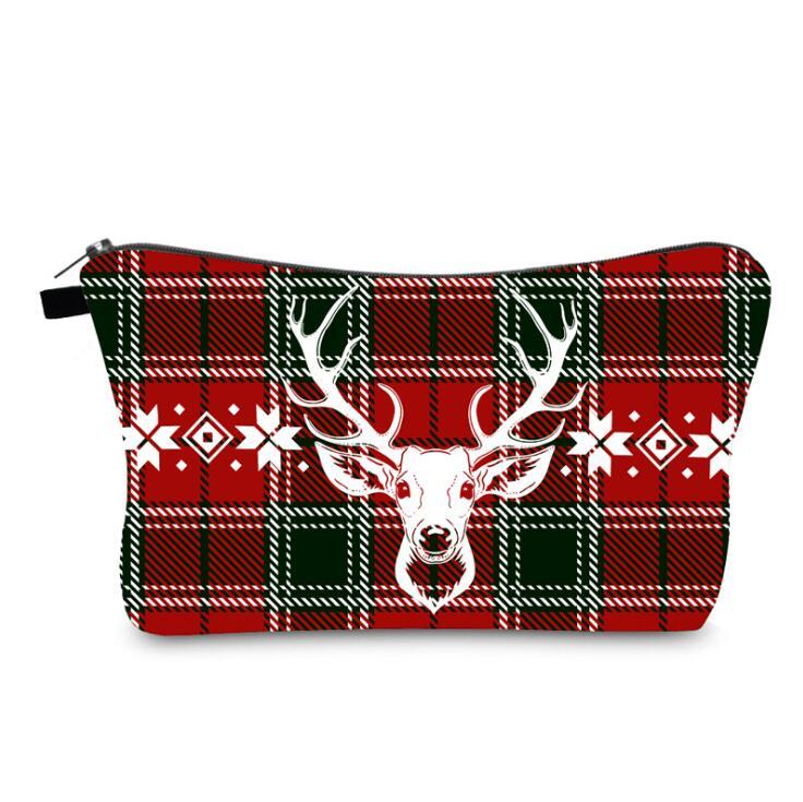 

Printed Pouch Sundries Storage Bags Christmas Cosmetic Cross Border Bag Fashion Handbag Portable Travel Zipper Organizer