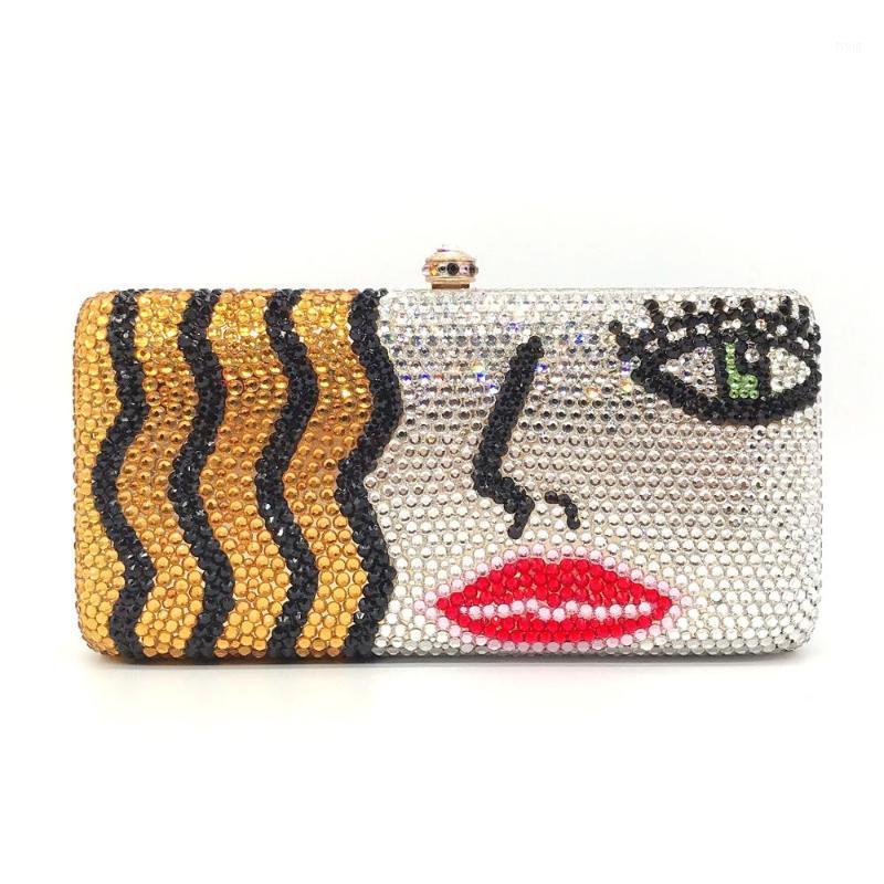 

Bee In Blonde Girls Diamond Luxury Handbags Women Clutches Crystal Evening Wedding Bag Metal Box Lady Clutch Party Bag1