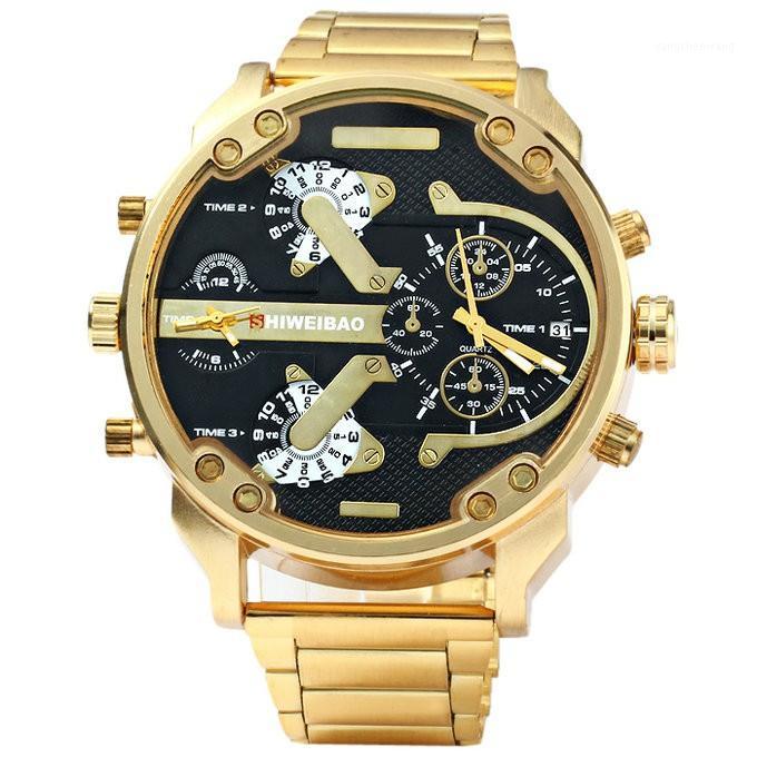

Watch Men Waterproof Sonia Amarilla Dual Time Display Quartz Wrist Watch with Stainless Steel Band Quartz Wristwatches1, Gold
