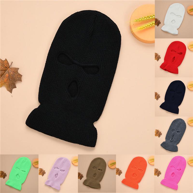 

Full Face Cover Mask Three 3 Hole Balaclava Knit Hat Army Tactical CS Winter Ski Cycling Mask Beanie Hat Scarf Warm Face Masks