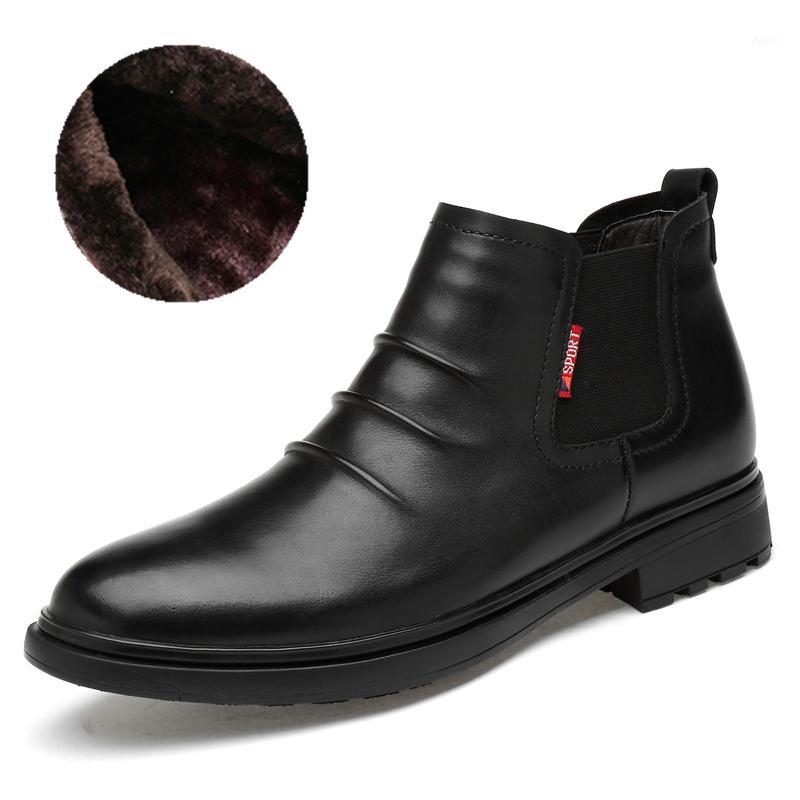 

Top Quality Winter Boots Plus Size 35-47 Genuine Leather Shoes Men Handmade Warmest Boots Men #XH63881, Black