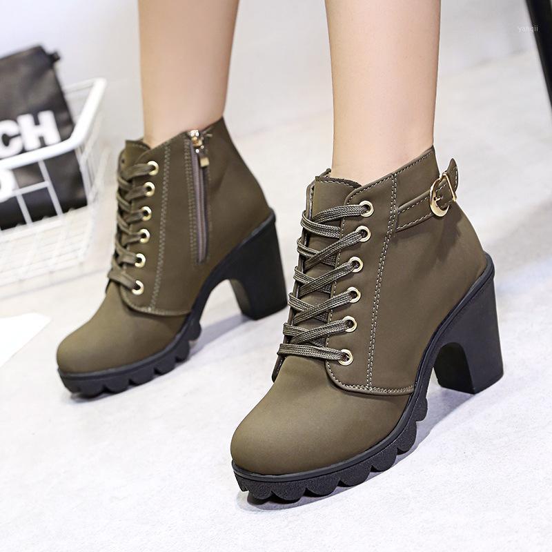 

Shoes Woman Ankle Boots Fashion Heel Boots Female Winter Women Platform Autumn Shoes Women Booties Botines Mujer1, Red