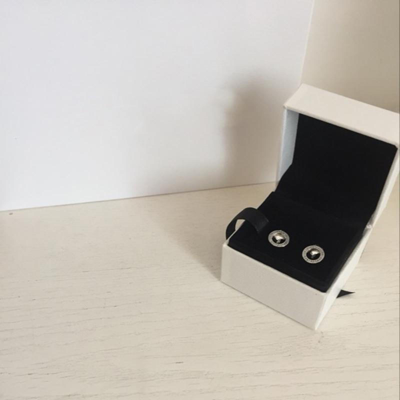Fashion-Authentic 925 Sterling Silver Circle Stud Earring with Original Box set for Pandora CZ Diamond Women Fashion