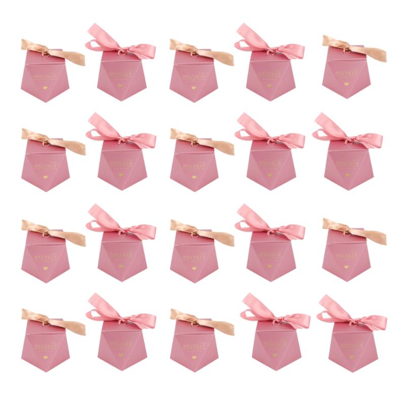 

20Pcs Wedding Candy Box Diamond Shape Candy Box Packing