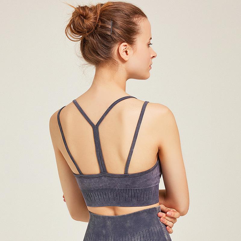 

Fitness Sports Bra for Women Push Up Solid Cross Back Yoga Running Gym Training Workout Femme Padded Underwear Crop Tops Female, Green