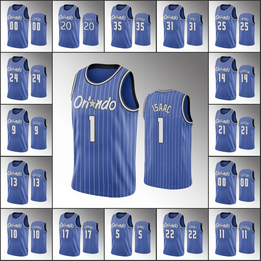 

Orlando Magic''Men Aaron Gordon Mohamed Bamba Nikola Vucevic 30th Anniversary Classic Blue Custom Jersey