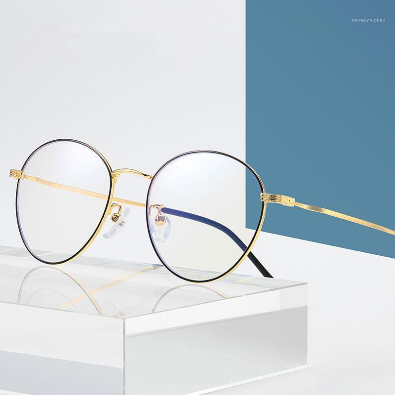 

Sunglasses 2021 Vintage Metal Frame Spectacles Women Men Anti Blue Light Ray Blocking Eye Glasses Frames Clear Lens Eyewear WD19041