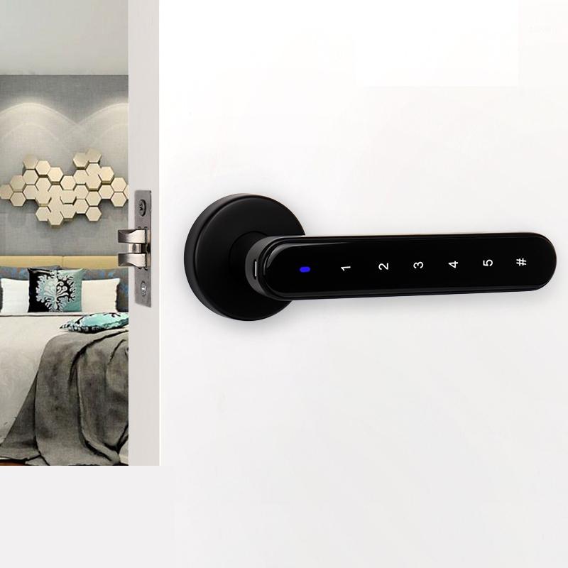 

Smart Password Lock Electric code number Lock with Mechanical Key for indoor home wooden metal door1