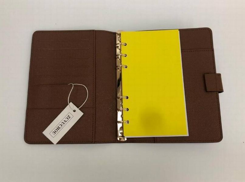 

19CM*12.5CM Agenda Note BOOK Cover Leather Diary Leather with dustbag and Invoice card Note books Hot Sale Style Gold ring, Old flower