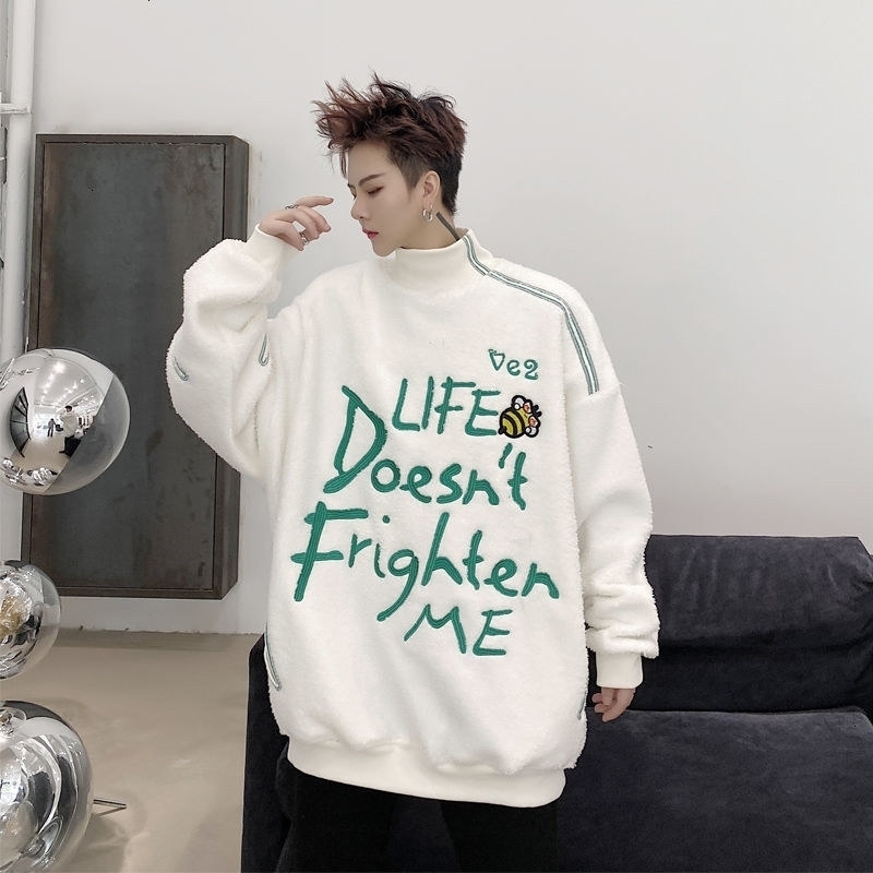

2021 Men's Warm Thicken Hoodies Winter New Woman Casual Oversize Soft Pullovers Man Long Sleeve Streetwear Clothing Clqm, Black