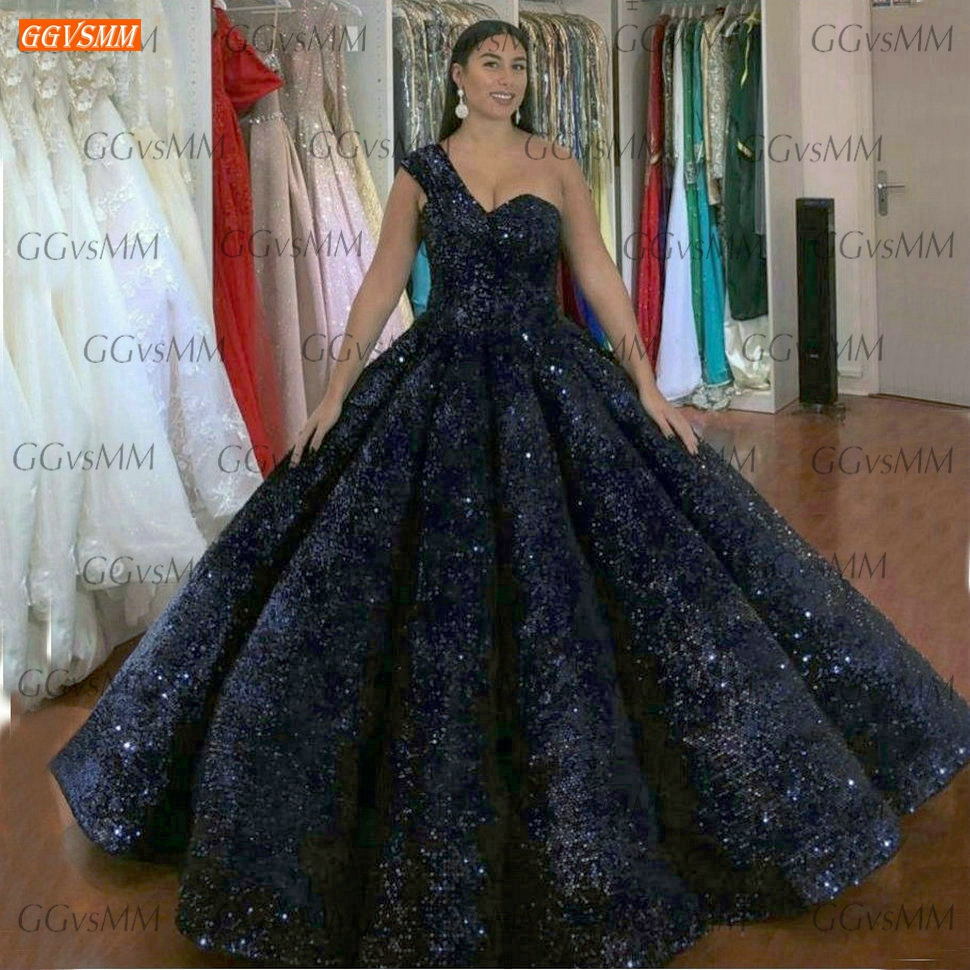 

Sparkly Green Prom Gowns 2020 Lace Up One Shoulder Sequined Reflective Dresses Long Cvestidos De Fiesta Largos Elegantes De Gala, Purple